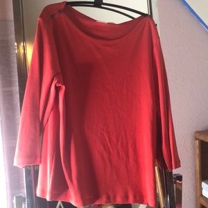 NWT Chico’s Orange top 3/4 sleeves